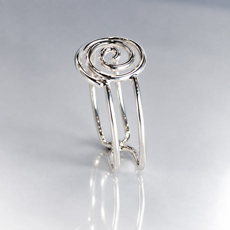 Tara Double Wire Band with Celtic Swirl Silver Stacking Ring