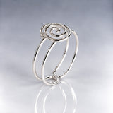 Tara Double Wire Band with Celtic Swirl Silver Stacking Ring