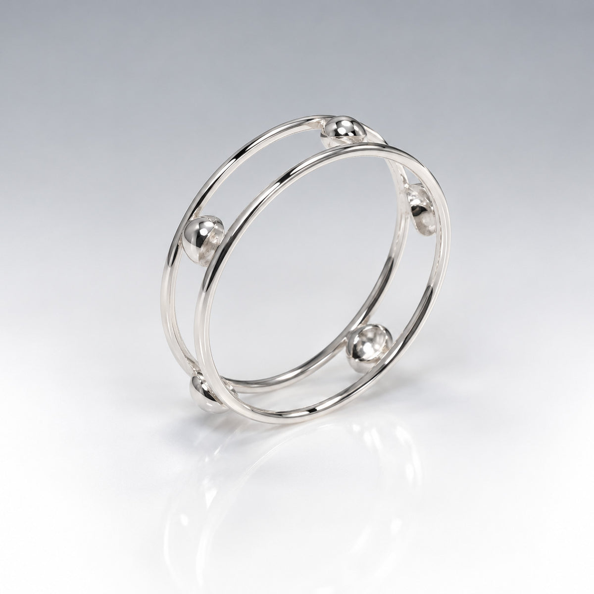 Tara Drum Silver Stacking Ring