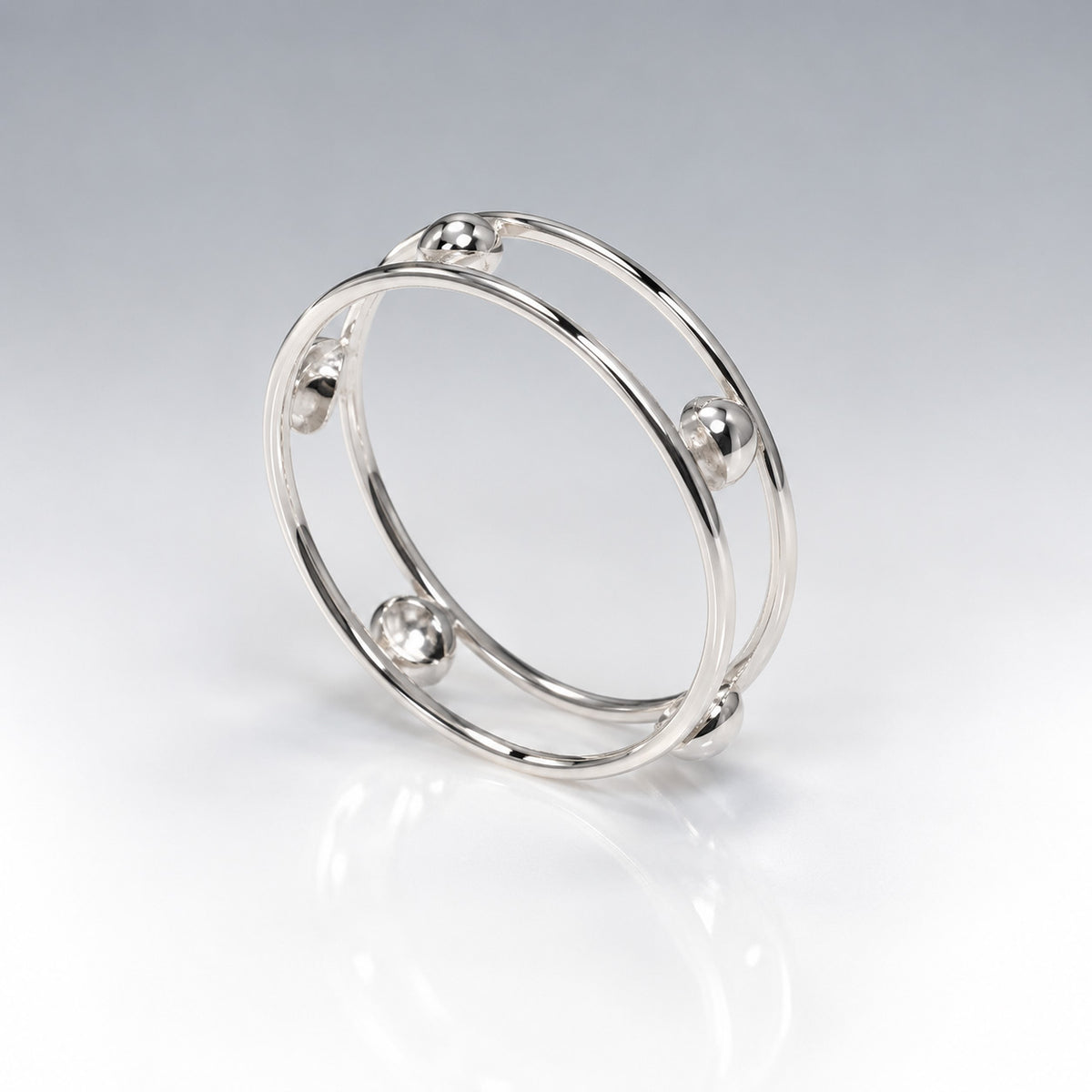Tara Drum Silver Stacking Ring