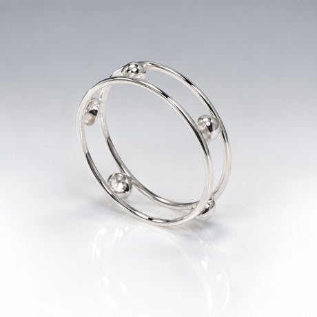 Tara Drum Silver Stacking Ring