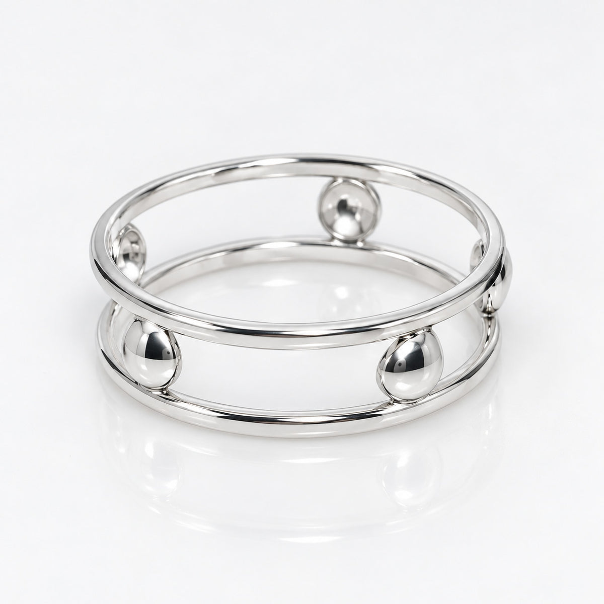 Tara Drum Silver Stacking Ring