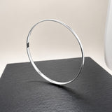 Tara Flat Wide Silver Bangle Bracelet - 3MM