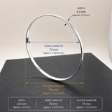 Tara Flat Wide Silver Bangle Bracelet - 3MM