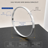 Tara Flat Wide Silver Bangle Bracelet - 4mm