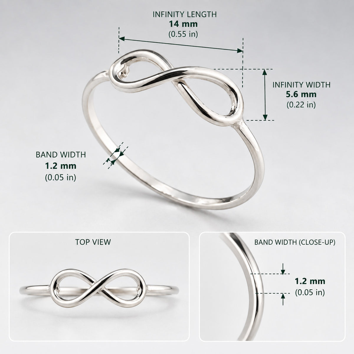 Tara Infinity Silver Stacking Ring