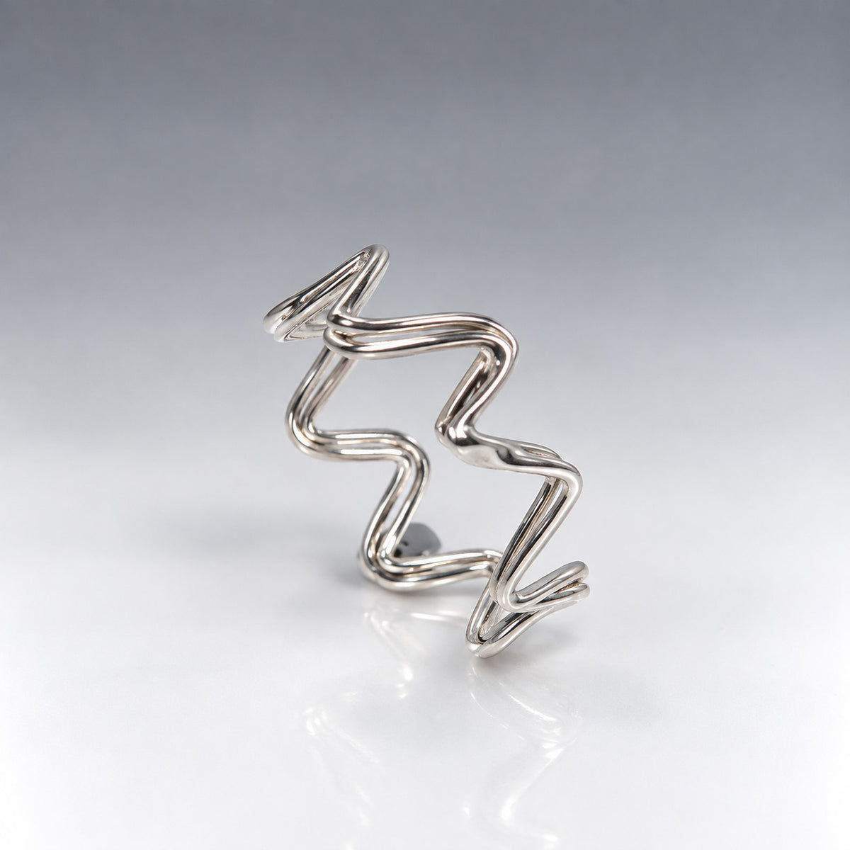 Tara Interwoven Waves Silver Stacking Ring
