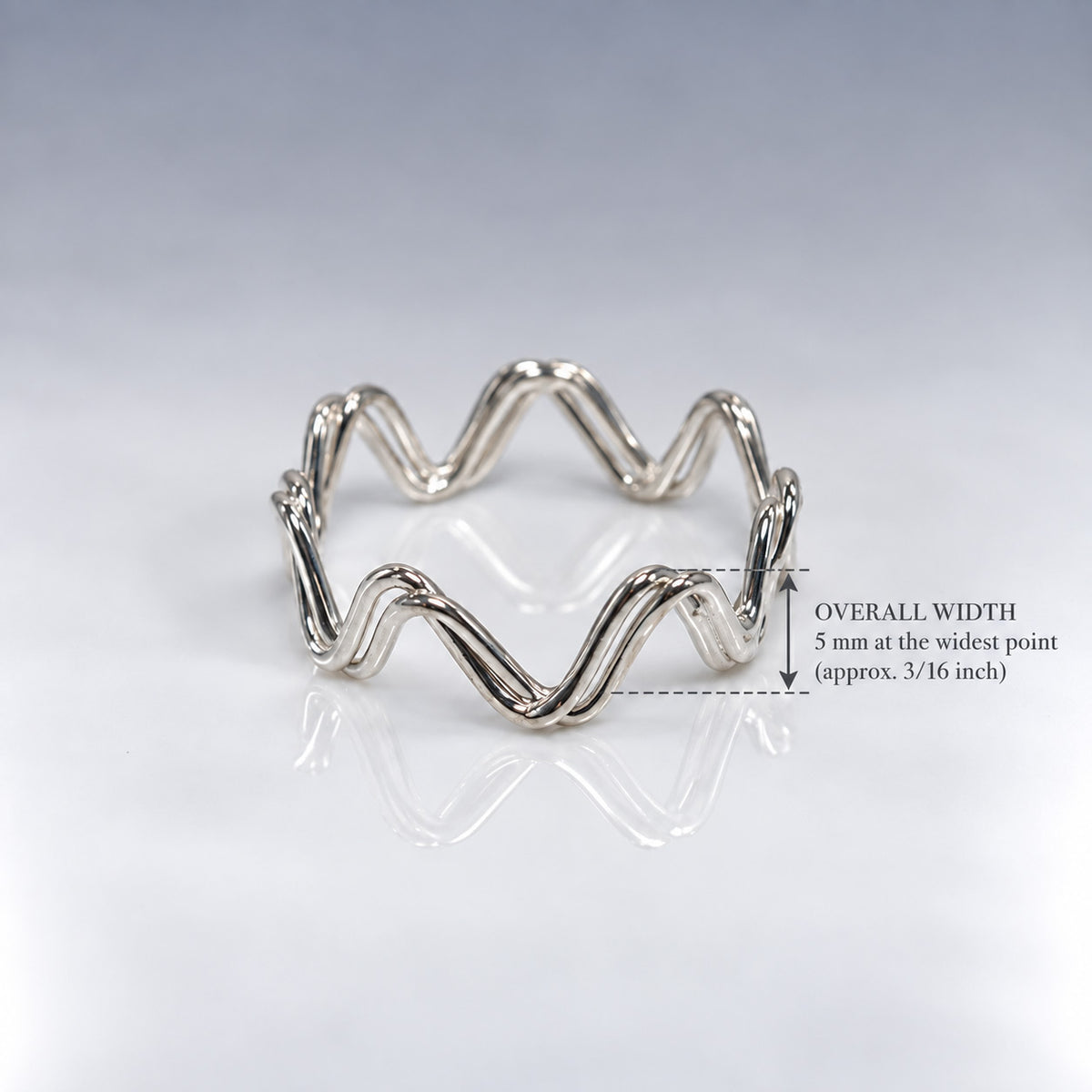 Tara Interwoven Waves Silver Stacking Ring