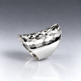 Tara Long Rectangle Hammered Silver Ring