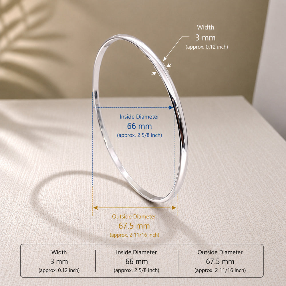 Tara Simple Silver Bangle Bracelet
