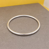 Tara Simple Tube Silver Bangle Bracelet