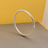Tara Simple Tube Silver Bangle Bracelet