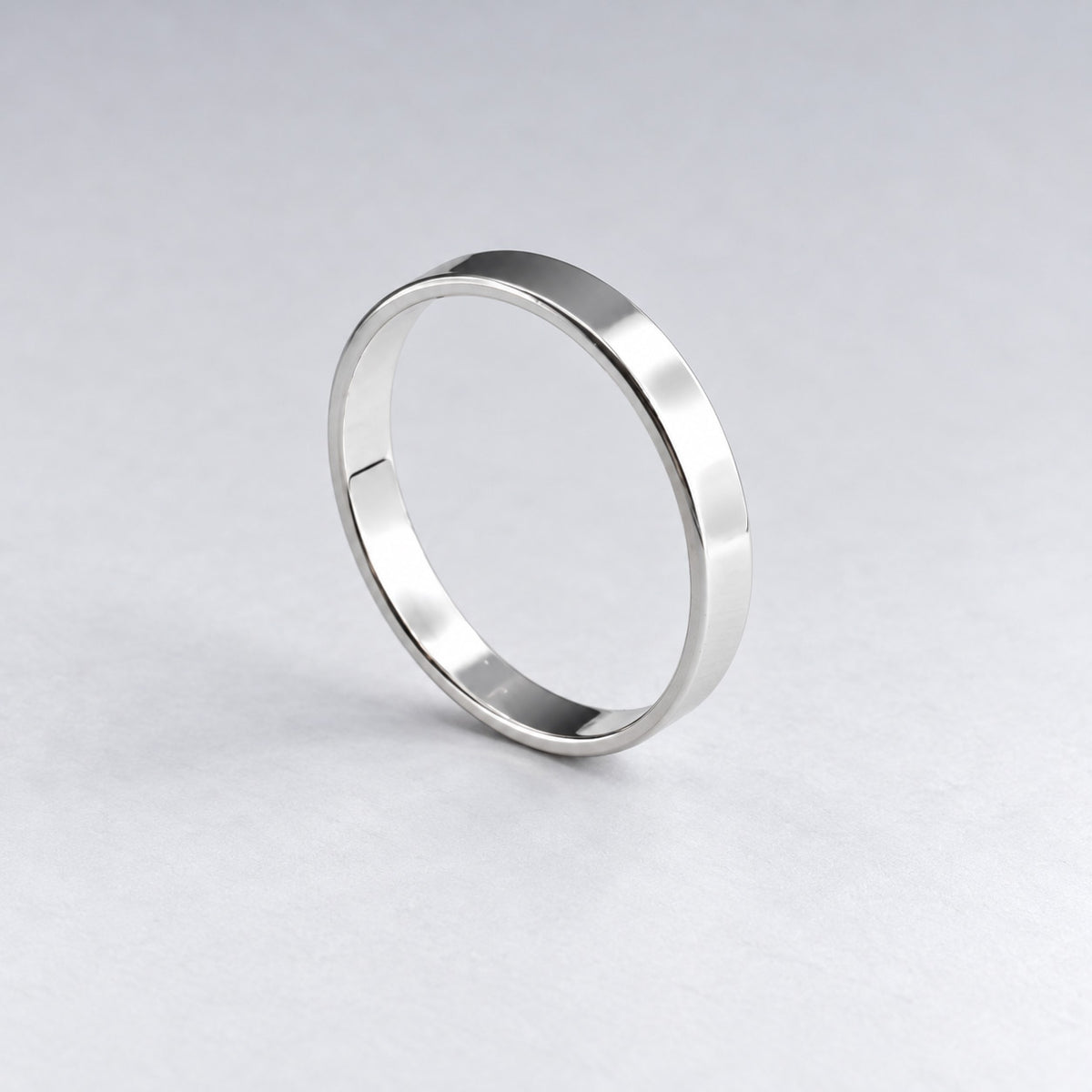 Tara Single Flat Band Silver Stacking Ring