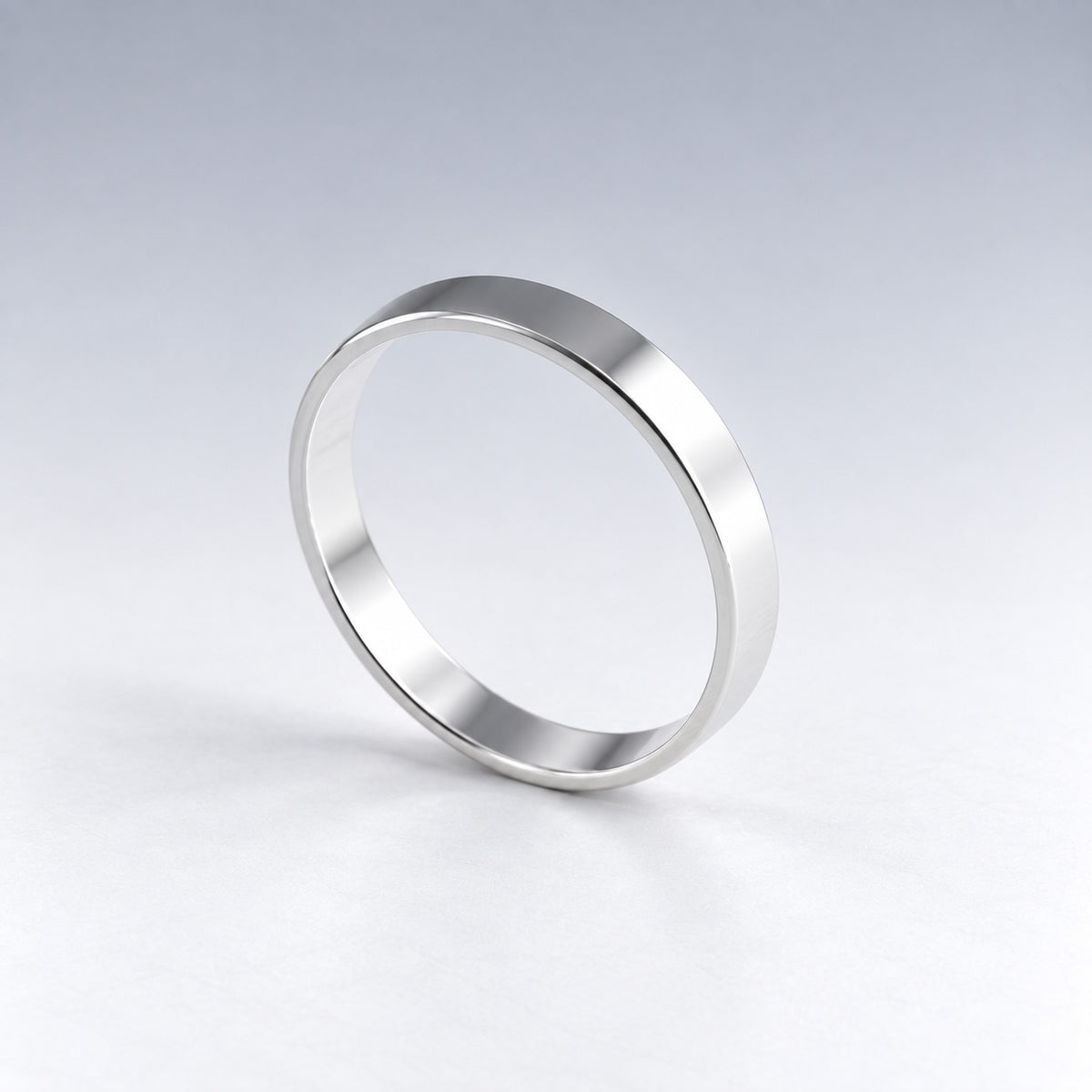 Tara Single Flat Band Silver Stacking Ring
