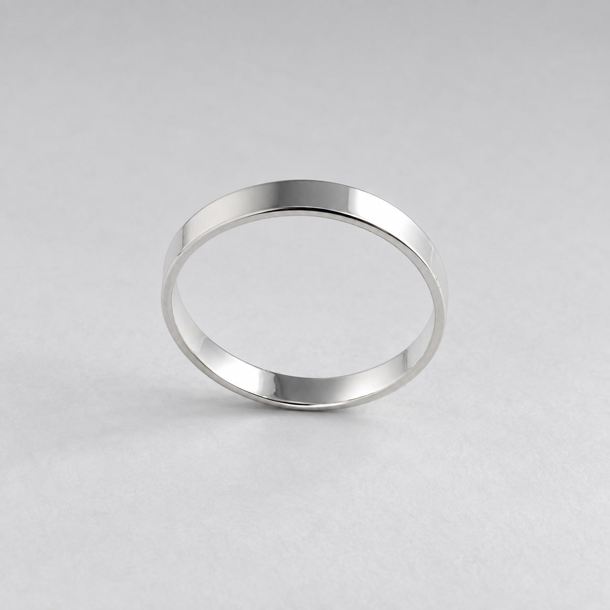 Tara Single Flat Band Silver Stacking Ring