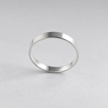 Tara Single Flat Band Silver Stacking Ring
