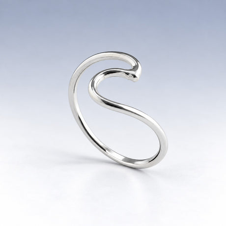 Tara Single Ocean Wave Silver Stacking Ring