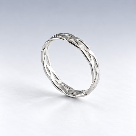 Tara Single Weave Band Silver Stacking Ring