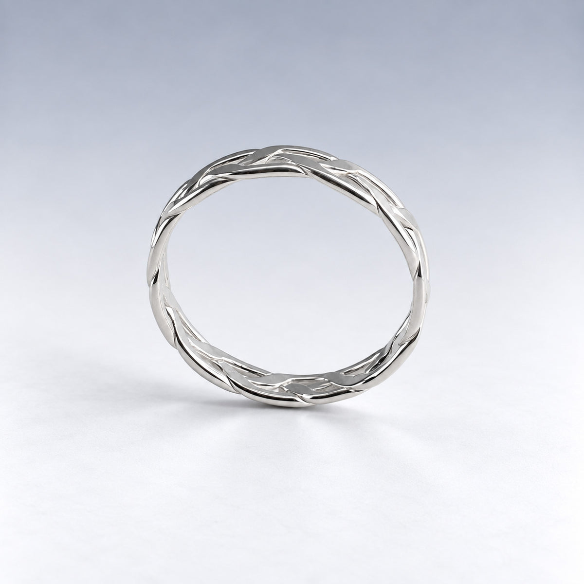 Tara Single Weave Band Silver Stacking Ring