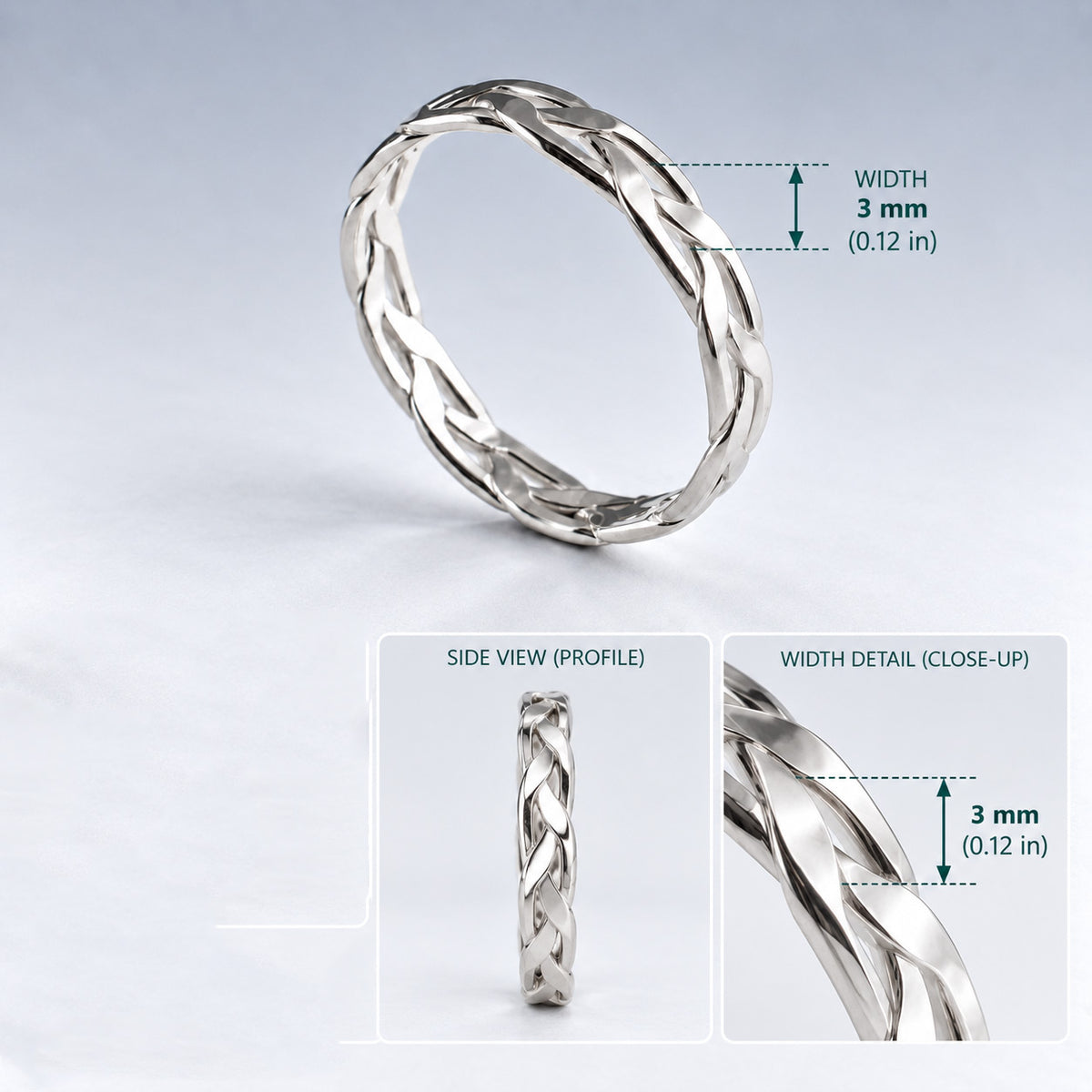 Tara Single Weave Band Silver Stacking Ring
