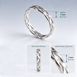 Tara Single Weave Band Silver Stacking Ring