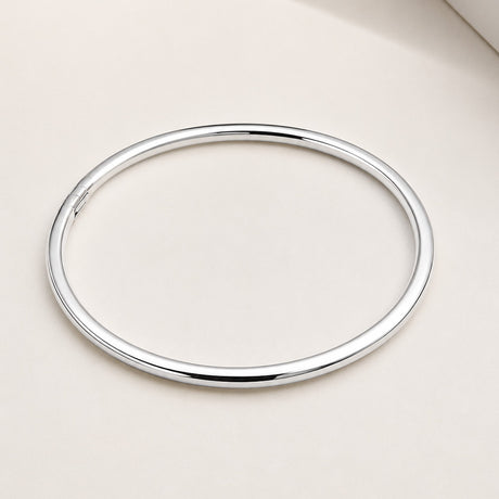 Tara Thick Silver Bangle Bracelet