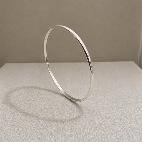 Tara Thin Simple Silver Bangle Bracelet
