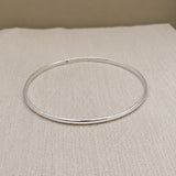 Tara Thin Simple Silver Bangle Bracelet