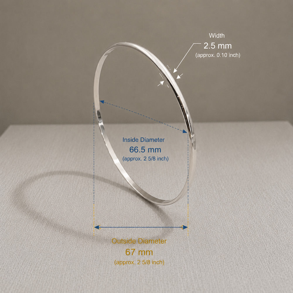 Tara Thin Simple Silver Bangle Bracelet