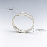 Tara Triple Band Weave Silver Stacking Ring