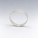 Tara Triple Band Weave Silver Stacking Ring