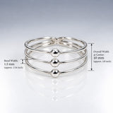 Tara Triple Band with Half Beads Silver Stacking Ring