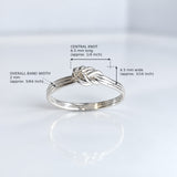 Tara Triple Band with Knot Silver Stacking Ring