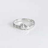 Tara Triple Band with Knot Silver Stacking Ring