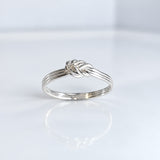 Tara Triple Band with Knot Silver Stacking Ring