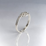 Tara Triple Band with Knot Silver Stacking Ring