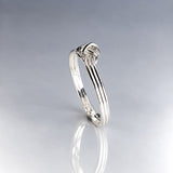 Tara Triple Band with Knot Silver Stacking Ring