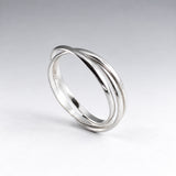 Tara Triple Interlocking Silver Russian Wedding Ring