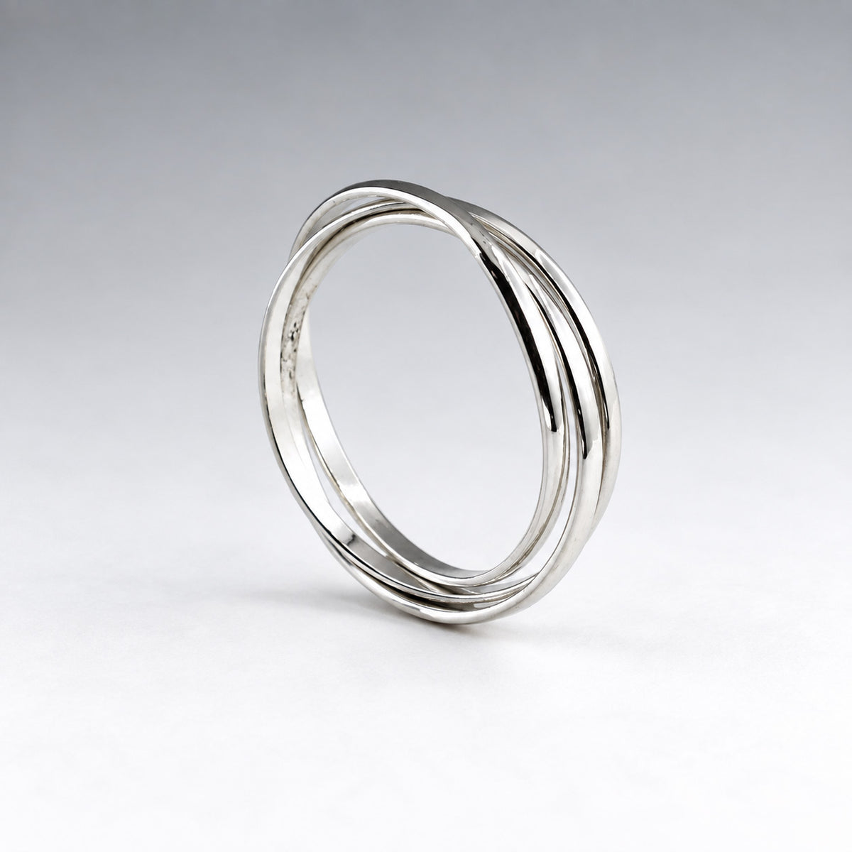 Tara Triple Interlocking Silver Russian Wedding Ring