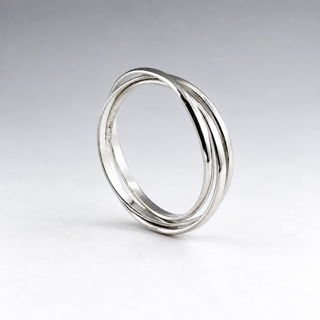 Tara Triple Interlocking Silver Russian Wedding Ring