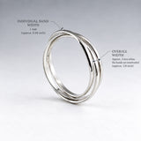 Tara Triple Interlocking Silver Russian Wedding Ring
