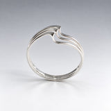 Tara Triple Soft Ocean Wave Silver Stacking Ring