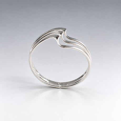 Tara Triple Soft Ocean Wave Silver Stacking Ring