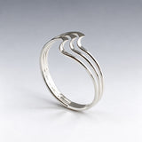Tara Triple Soft Ocean Wave Silver Stacking Ring