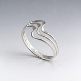 Tara Triple Soft Ocean Wave Silver Stacking Ring