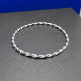 Tara Twisted Silver Bangle Bracelet