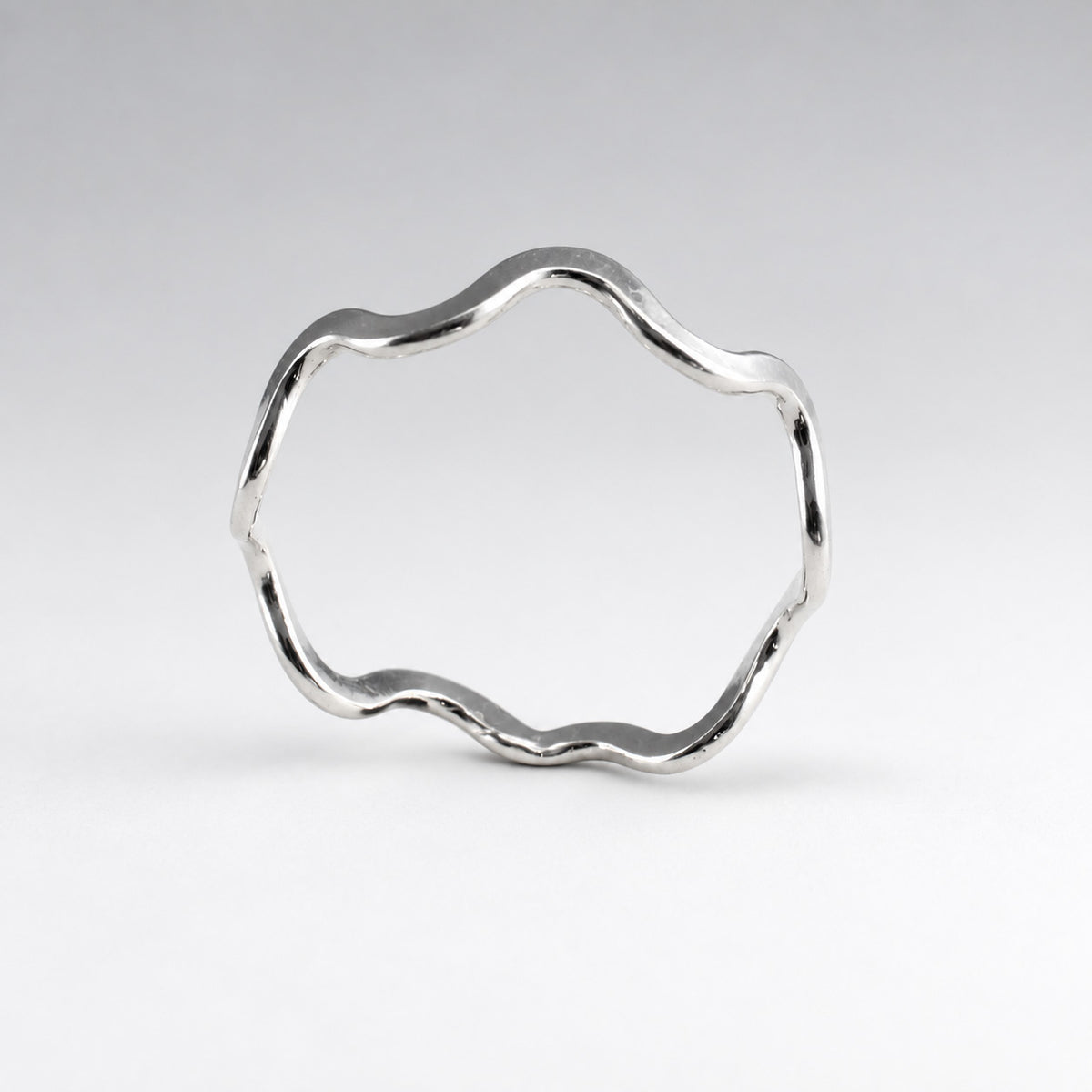 Tara Waved Silver Stacking Ring