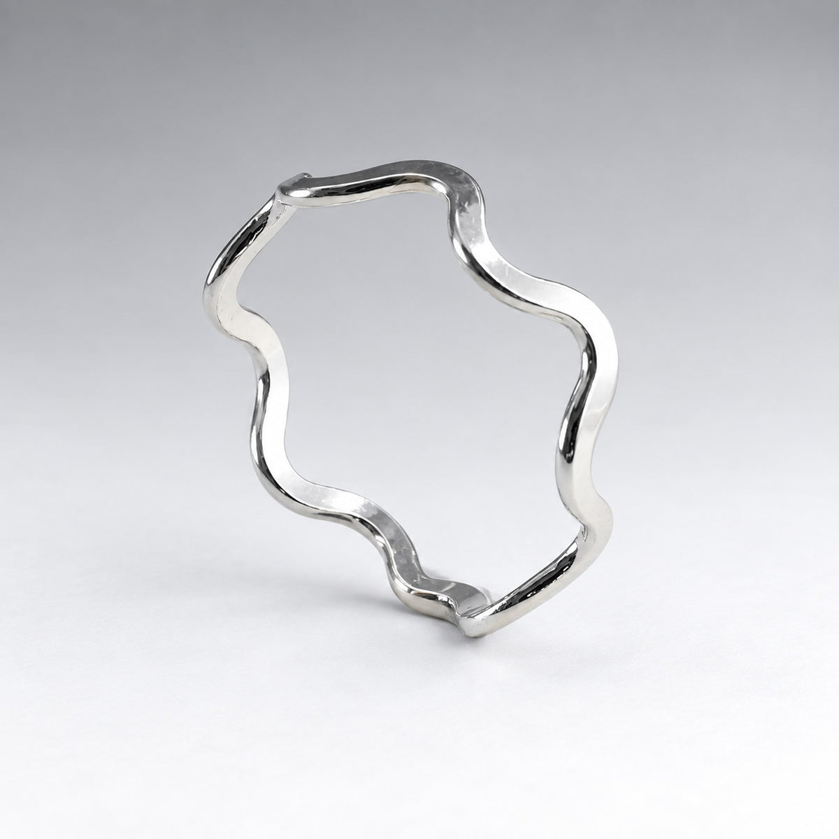 Tara Waved Silver Stacking Ring