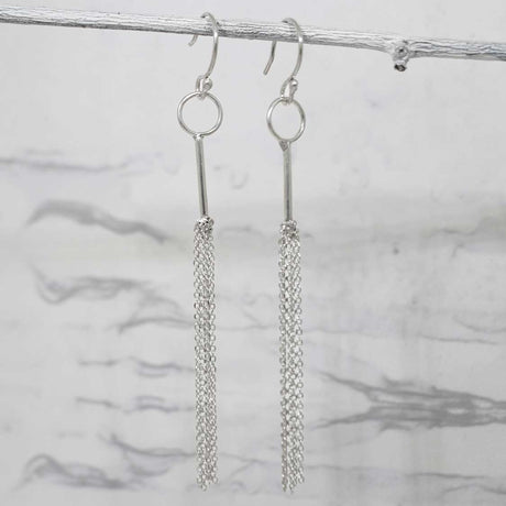 Áine Tessel Silver Dangle Earrings