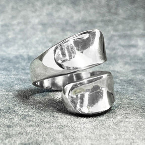 Uisce Flat Wave Smooth Silver Adjustable Ring,Ê Shop affordable, high-quality jewellery in Kinsale, West Cork, Ireland designed by